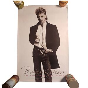 Brian Setzer The Knife Feels Like Justice 24x36 EMI Promo Poster Vintage 1986